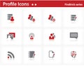 Profile icons set - Firebrick Series Royalty Free Stock Photo