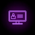 profile information line icon. Elements of web in neon style icons. Simple icon for websites, web design, mobile app, info Royalty Free Stock Photo