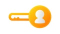 Profile Key Icon for Secure Login and Account Access, vector design Generative AI Royalty Free Stock Photo