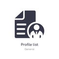 profile list icon. isolated profile list icon vector illustration from general collection. editable sing symbol can be use for web