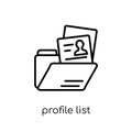 profile list icon. Trendy modern flat linear vector profile list