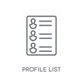 profile list linear icon. Modern outline profile list logo conce