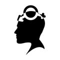 Profile of a male head with a symbol bigender