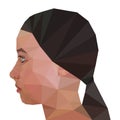 Profile of Modern Girl, geometric triangular stile Royalty Free Stock Photo