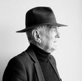 Profile of older man in black hat Royalty Free Stock Photo