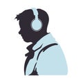 profile person listening to music