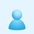 Profile photo placeholder icon design. Blue icon for avatar placeholder. User interface design.