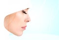 Profile photo of sensual beauty Muslim woman Royalty Free Stock Photo