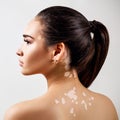 Portrait of beautiful woman with vitiligo. Royalty Free Stock Photo