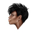 Profile portrait of black girl