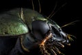 Profile portrait of a green beetle Royalty Free Stock Photo