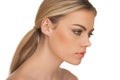 Profile portrait of a serious blond woman Royalty Free Stock Photo