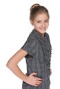 Profile portrait of a smiling preteen girl Royalty Free Stock Photo