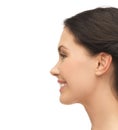 Profile portrait of smiling young woman Royalty Free Stock Photo