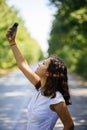 Searching signal at phone Royalty Free Stock Photo