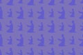 Profile of a praying man. Seamless pattern. Endless ornament for Ramadan. Lilac background