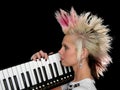 Profile of Punk Musician Royalty Free Stock Photo