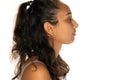 Profile of serious young mexican woman