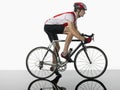 Profile Shot Of Bicyclist On Bicycle Royalty Free Stock Photo