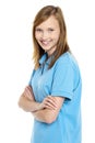 Profile shot of a cute smiling teenage girl Royalty Free Stock Photo