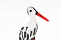 Profile shot of a stork garden figure isolated in the white background Royalty Free Stock Photo