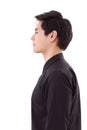Profile side portrait of asian man