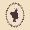 Profile silhouette of a princess in a frame Royalty Free Stock Photo