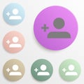Profile. Simple Sign Of Add Person Button badge color set. Simple glyph, flat vector of web icons for ui and ux, website or mobile