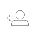 Profile. Simple Sign Of Add Person Button icon. Element of web, minimalistic for mobile concept and web apps icon. Thin line icon Royalty Free Stock Photo
