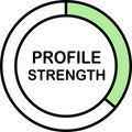 Profile strength progress circle for user completeness Royalty Free Stock Photo