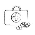 profile suitcase health with treatment icon