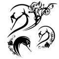 profile swan bird head and rose flower black and white vector outline