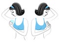 Profile of two girls. The ladies do the depilation of the underarms themselves. Remove the hair with a gel, wax and epilatory.