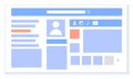 Profile with user information, photo and data. Internet browser window with open social network Royalty Free Stock Photo