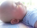 Profile View of Baby Boy Asleep Royalty Free Stock Photo