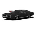 black muscle car with turbocharger sketch