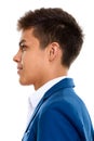 Profile view of face of young handsome man wearing tuxedo