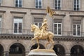 Profile view of the gilded bronze statue of Joan of Arc on Rue de Rivoli Royalty Free Stock Photo