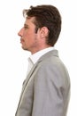 Profile view portrait of handsome Caucasian businessman face Royalty Free Stock Photo