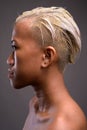 Profile view portrait of woman face with short hair Royalty Free Stock Photo