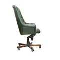 Profile view of president office chair from green leather. I Royalty Free Stock Photo