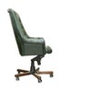 Profile view of president office chair from green leather. I Royalty Free Stock Photo