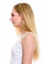 Profile view of young beautiful teenage girl Royalty Free Stock Photo
