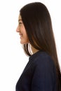 Profile view of young happy Asian teenage girl smiling Royalty Free Stock Photo