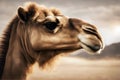 Profile White Camel Isolated side dromedary hump lying Royalty Free Stock Photo