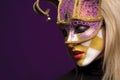 Profile of woman in mask Royalty Free Stock Photo