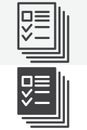 Profiles documents line and solid vector icon set Royalty Free Stock Photo