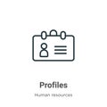 Profiles outline vector icon. Thin line black profiles icon, flat vector simple element illustration from editable human resources