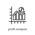 Profit Analysis icon. Trendy modern flat linear vector Profit An Royalty Free Stock Photo