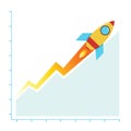 Profit Business Sales Chart Climbing With Rocket, Success